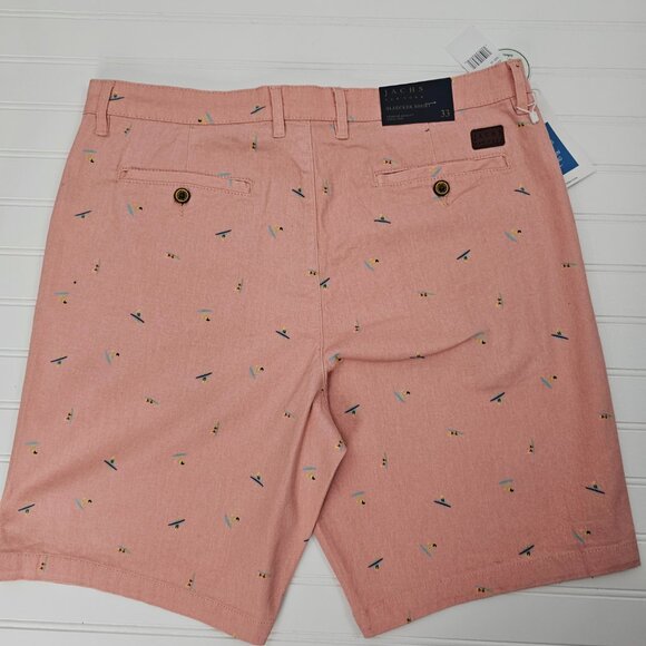 Jachs Men's Pink Surfer Print Stretch Twill Chino Bleecker Shorts Size 33 NWT - Picture 5 of 15